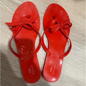 Melissa  red bow flip flops